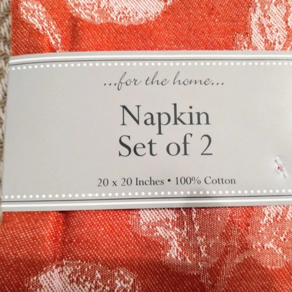 Autumn Fall Cotton Napkins Set Of 2 - Picture 3 of 6